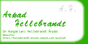 arpad hellebrandt business card